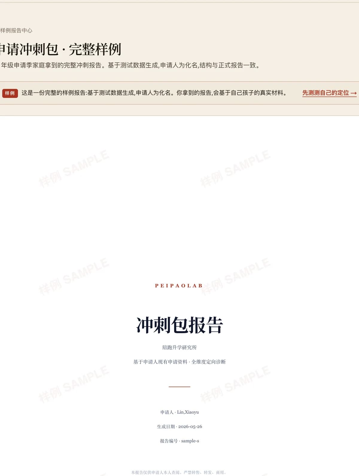 Sample report page preview